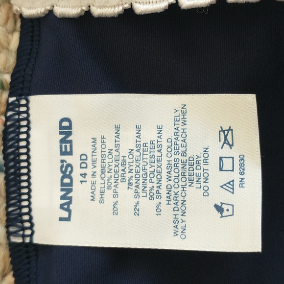 Lands' End square neck tankini top 14 DD - Picture 2 of 5